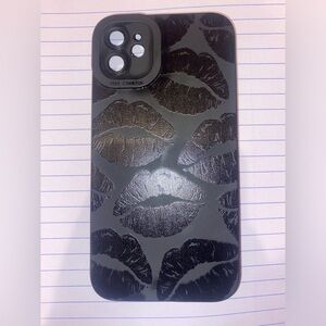 iPhone 11 Black Lip Pattern Phone Case